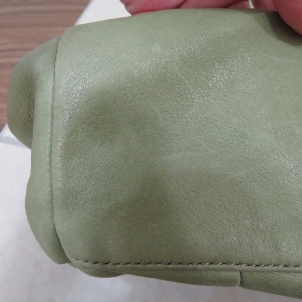 b. makowsky Light Sage Leather Shoulder Bag with Front Pockets - Picture 10 of 16